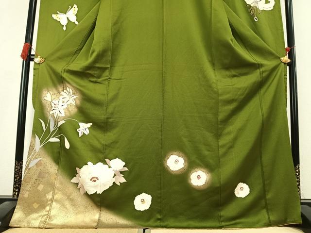 平和屋着物●豪華振袖　花蝶文　暈し染め　金彩　正絹　逸品　AABL2819fy