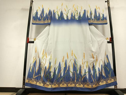 平和屋着物●訪問着　稲穂　暈し染め　金彩　正絹　逸品　未使用　AABL2820fy