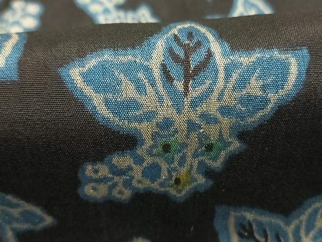 平和屋着物●お召　草花文　正絹　逸品　未使用　AABL2821fy