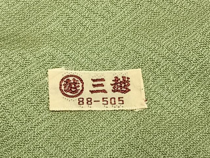 平和屋着物●本草木染作家　瑞寶　色無地　紋意匠　裏葉柳色　三越扱い　正絹　逸品　AABL2827fy