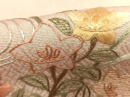 平和屋着物●訪問着　総刺繍　風景花文　暈し染め　正絹　逸品　AABL2828fy