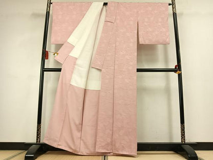 平和屋着物●上質な色無地　石畳地紋　虹色　正絹　逸品　AABL2829fy