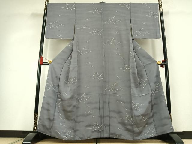 平和屋着物●上質な小紋　松葉　舞花文　正絹　逸品　AABL2833fy