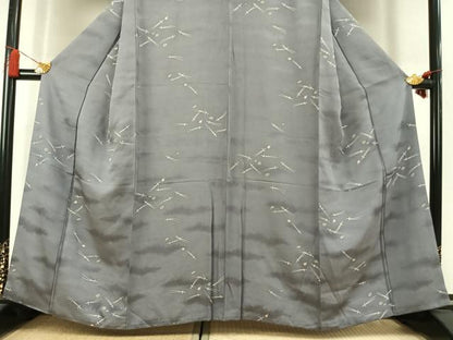 平和屋着物●上質な小紋　松葉　舞花文　正絹　逸品　AABL2833fy