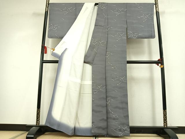 平和屋着物●上質な小紋　松葉　舞花文　正絹　逸品　AABL2833fy