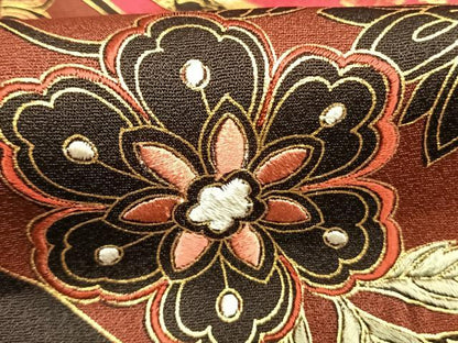 平和屋着物●豪華振袖　刺繍　花唐草文　金糸　金彩　正絹　逸品　AABL2836fy