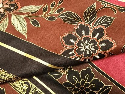 平和屋着物●豪華振袖　刺繍　花唐草文　金糸　金彩　正絹　逸品　AABL2836fy