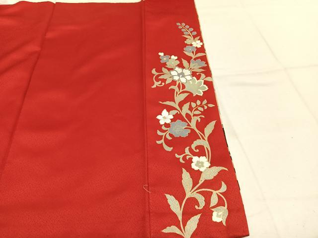平和屋着物●豪華振袖　刺繍　片輪車花蝶文　暈し染め　金糸　金銀彩　金通し地　正絹　逸品　AABL2839fy