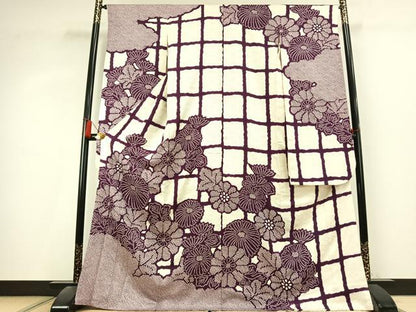 平和屋着物●豪華振袖　総絞り　草花文　正絹　逸品　AABL2840fy