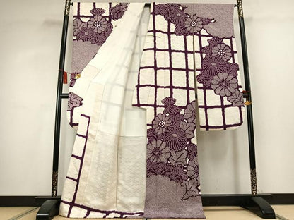 平和屋着物●豪華振袖　総絞り　草花文　正絹　逸品　AABL2840fy