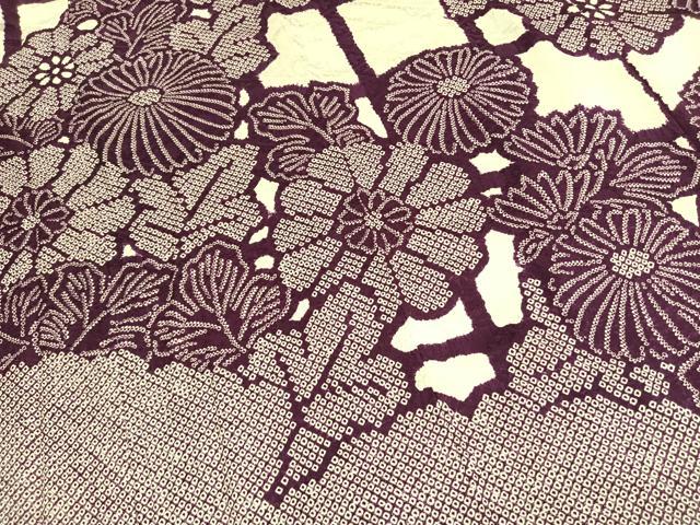 平和屋着物●豪華振袖　総絞り　草花文　正絹　逸品　AABL2840fy