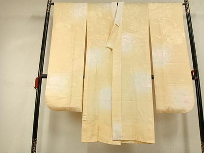 平和屋着物●振袖用長襦袢　無双仕立て　貝桶花地紋　暈し染め　正絹　逸品　AABL2842fy