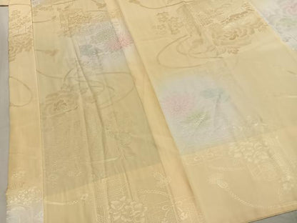 平和屋着物●振袖用長襦袢　無双仕立て　貝桶花地紋　暈し染め　正絹　逸品　AABL2842fy