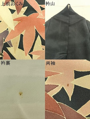平和屋着物●訪問着　舞葉文　金彩　正絹　逸品　AABL2844fy