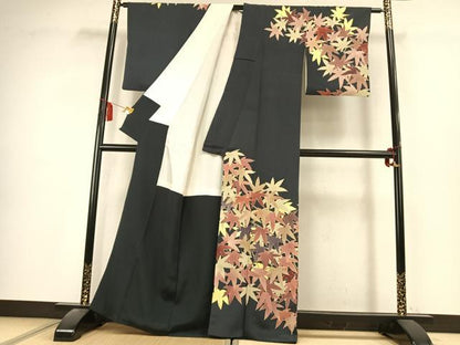 平和屋着物●訪問着　舞葉文　金彩　正絹　逸品　AABL2844fy