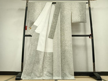 平和屋着物●上質な小紋　霞文　ロング丈　正絹　逸品　AABL2846fy