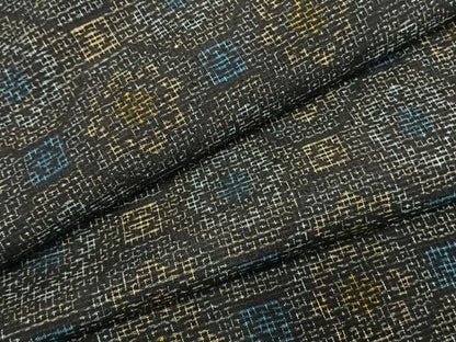 平和屋着物●結城紬　80亀甲　亀甲文　正絹　逸品　AABL2847fy