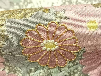 平和屋着物●訪問着　駒刺繍　草花文　暈し染め　金彩　正絹　逸品　未使用　AABL2849fy