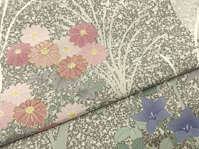 平和屋着物●訪問着　駒刺繍　草花文　暈し染め　金彩　正絹　逸品　未使用　AABL2849fy