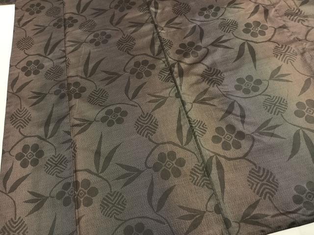 平和屋着物●本場染大島紬　草花文　正絹　逸品　AABL2850fy