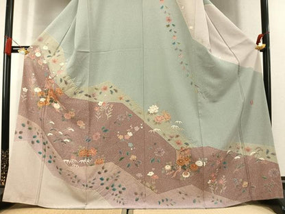 平和屋着物●訪問着　作家物　御所車花文　金彩　正絹　逸品　AABL2857fy