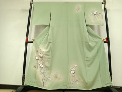 平和屋着物●訪問着　草花文　暈し染め　正絹　逸品　AABL2861fy