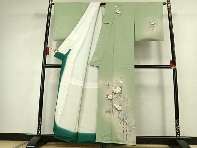 平和屋着物●訪問着　草花文　暈し染め　正絹　逸品　AABL2861fy