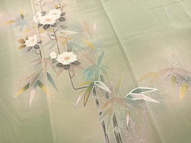 平和屋着物●訪問着　草花文　暈し染め　正絹　逸品　AABL2861fy