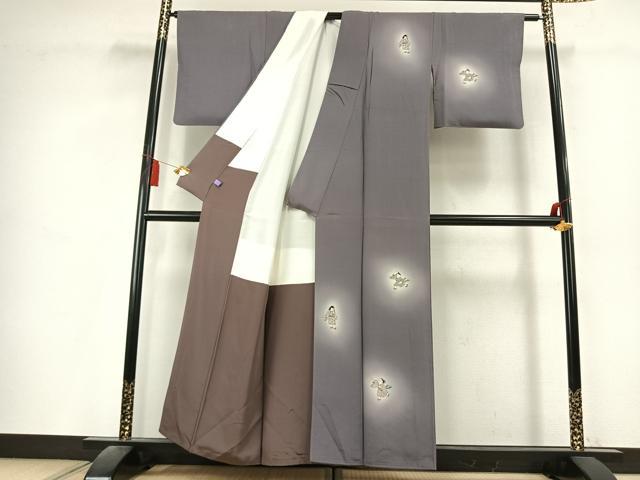 平和屋着物●訪問着　人物文　蛍暈し　金彩　正絹　逸品　AABL2864fy