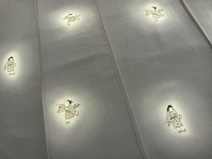 平和屋着物●訪問着　人物文　蛍暈し　金彩　正絹　逸品　AABL2864fy