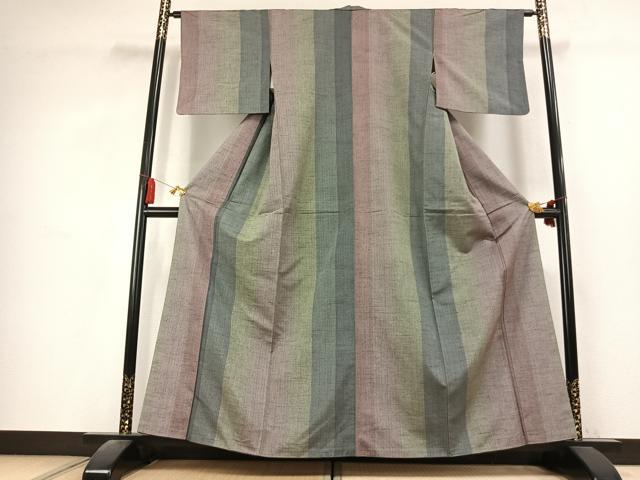 平和屋着物●上質な紬　間道　正絹　逸品　AABL2865fy