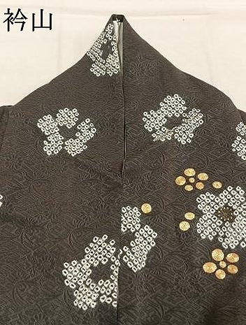 平和屋着物●訪問着　絞り　駒刺繍　舞花文　金彩　正絹　逸品　AABL2867fy