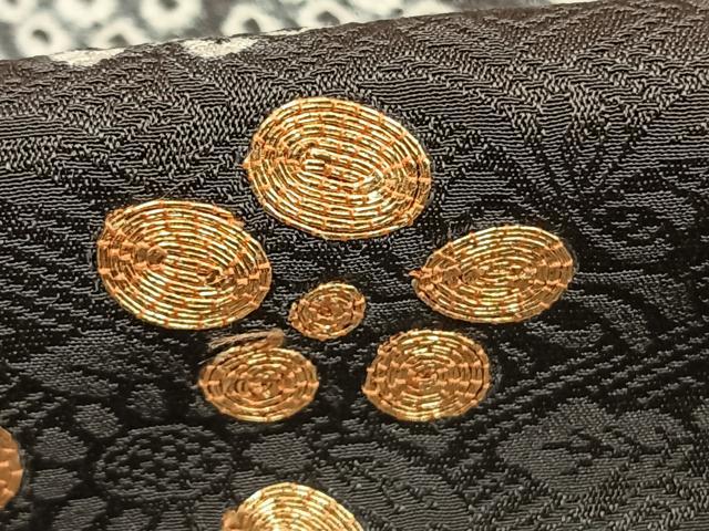 平和屋着物●訪問着　絞り　駒刺繍　舞花文　金彩　正絹　逸品　AABL2867fy