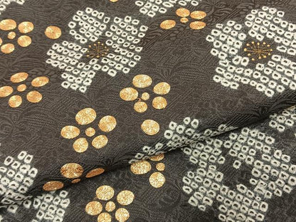 平和屋着物●訪問着　絞り　駒刺繍　舞花文　金彩　正絹　逸品　AABL2867fy