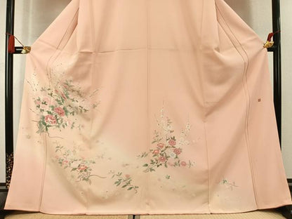 平和屋着物●訪問着　友禅　作家物　枝花文　暈し染め　正絹　逸品　AABL2868fy