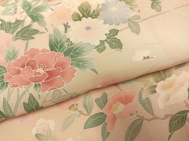 平和屋着物●訪問着　友禅　作家物　枝花文　暈し染め　正絹　逸品　AABL2868fy