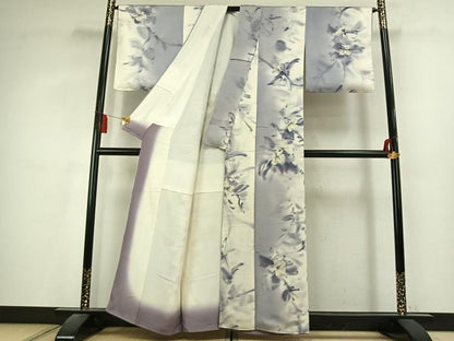 平和屋着物●染色作家　斉藤三才　訪問着　舞花文　暈し染め　正絹　逸品　AABL2869fy