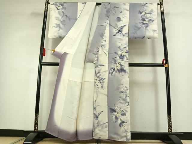 平和屋着物●染色作家　斉藤三才　訪問着　舞花文　暈し染め　正絹　逸品　AABL2869fy