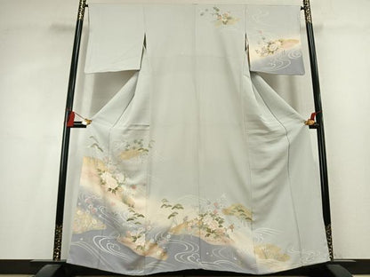 平和屋着物●訪問着　草花文　暈し染め　金彩　正絹　逸品　AABL2870fy