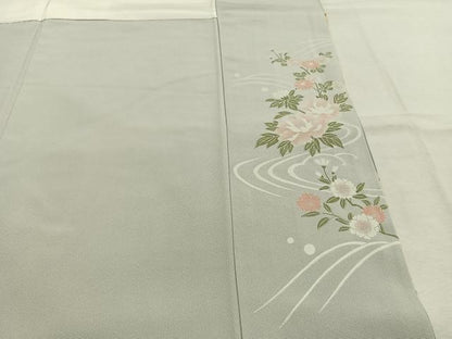 平和屋着物●訪問着　草花文　暈し染め　金彩　正絹　逸品　AABL2870fy
