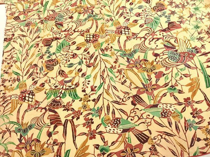 平和屋着物●上質な小紋　型染め　花鳥文　正絹　逸品　AABL2872fy