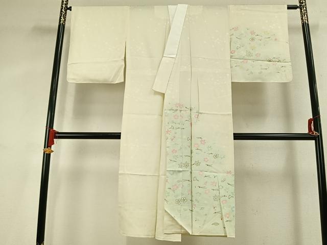 平和屋着物●長襦袢　無双仕立て　松葉　舞花文　暈し染め　金彩　正絹　逸品　AABL2876fy