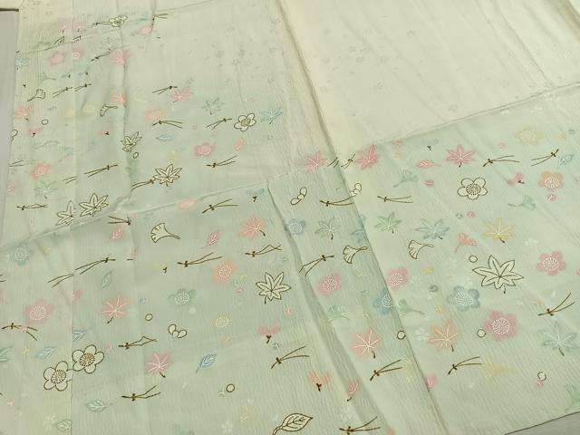平和屋着物●長襦袢　無双仕立て　松葉　舞花文　暈し染め　金彩　正絹　逸品　AABL2876fy