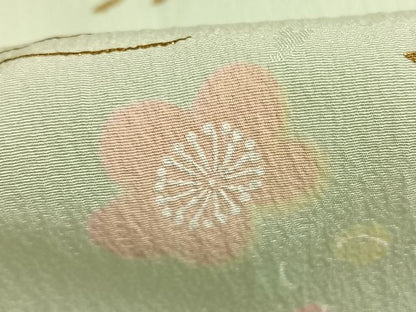 平和屋着物●長襦袢　無双仕立て　松葉　舞花文　暈し染め　金彩　正絹　逸品　AABL2876fy