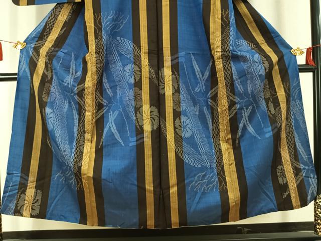 平和屋着物●アンティーク　大正ロマン　訪問着　紬地　草花文　正絹　逸品　AABL2879fy