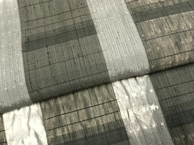平和屋着物●上質な紬　絞り　格子　正絹　逸品　AABL2880fy