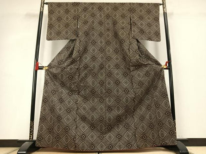 平和屋着物●本場大島紬　龍郷絣　正絹　逸品　AABL2883fy