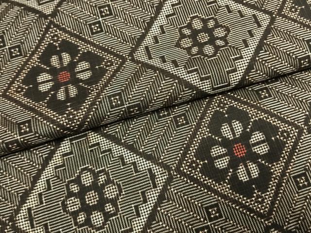 平和屋着物●本場大島紬　龍郷絣　正絹　逸品　AABL2883fy