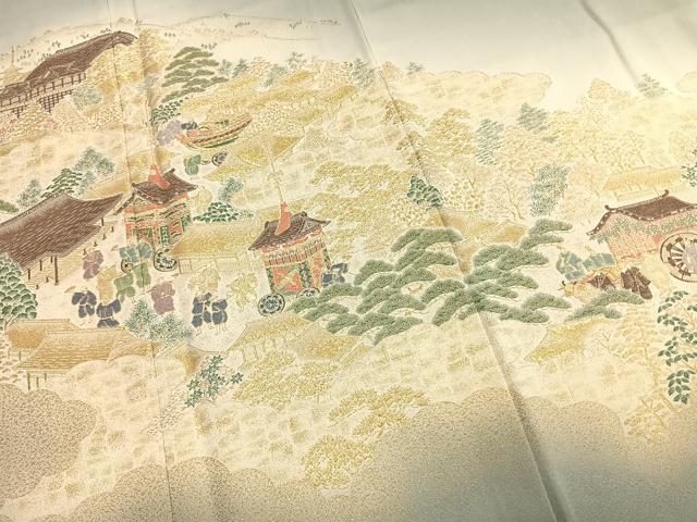 平和屋着物●豪華色留袖　寿光織　京洛絵巻　暈し染め　金糸　正絹　逸品　AABL2884fy