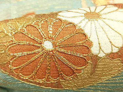 平和屋着物●訪問着　駒刺繍　熨斗花文　金彩　正絹　逸品　AABL2886fy